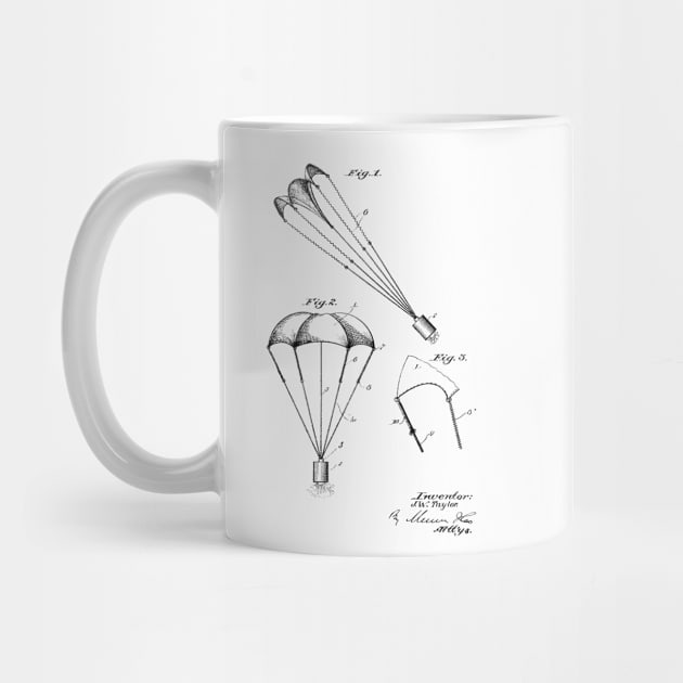 Parachute Vintage Patent Hand Drawing by TheYoungDesigns